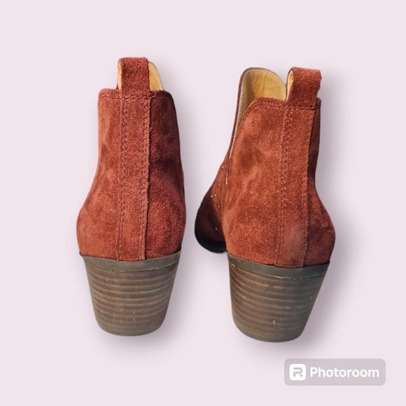 Lucky Brand Barlenna Studded Peep Toe Booties Size 8.5 - Picture 4 of 7